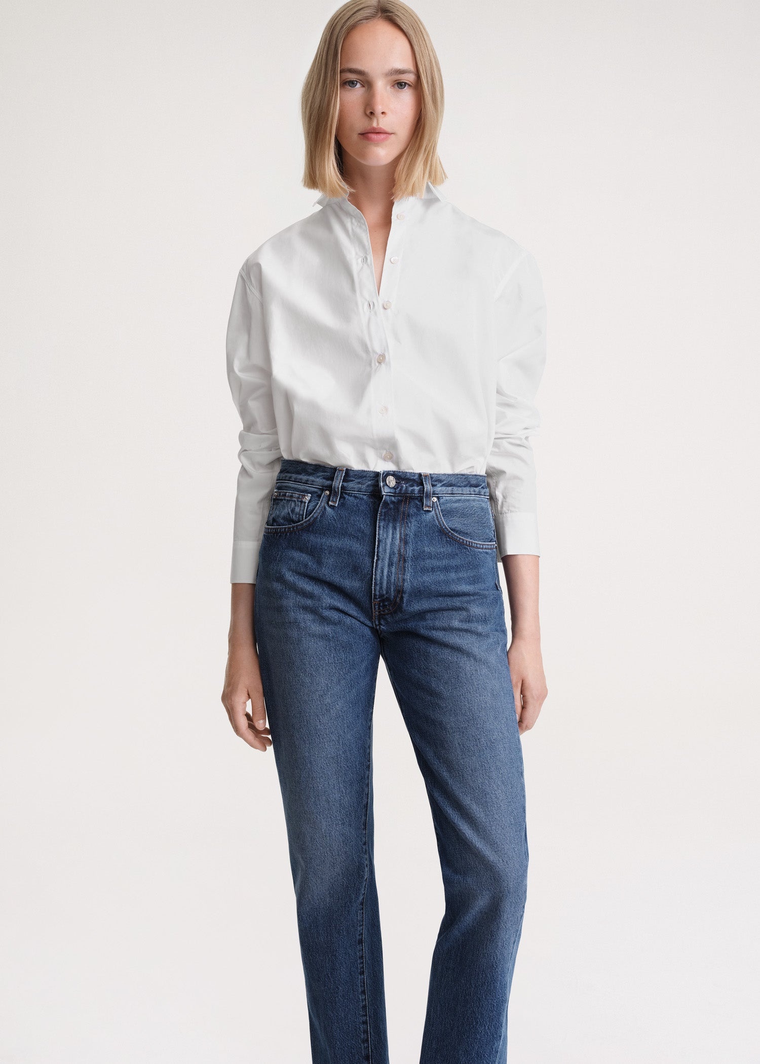 Totême Twisted seam denim washed blue | REVERSIBLE