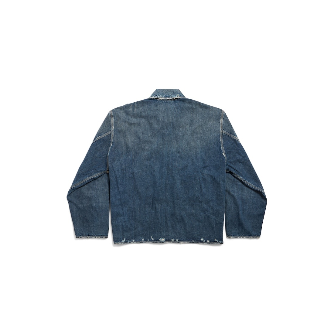 Men's Zip-up Denim Jacket in Blue - 6