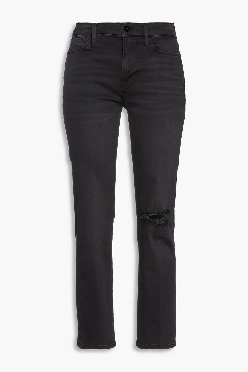 Le High Straight cropped distressed high-rise straight-leg jeans - 1