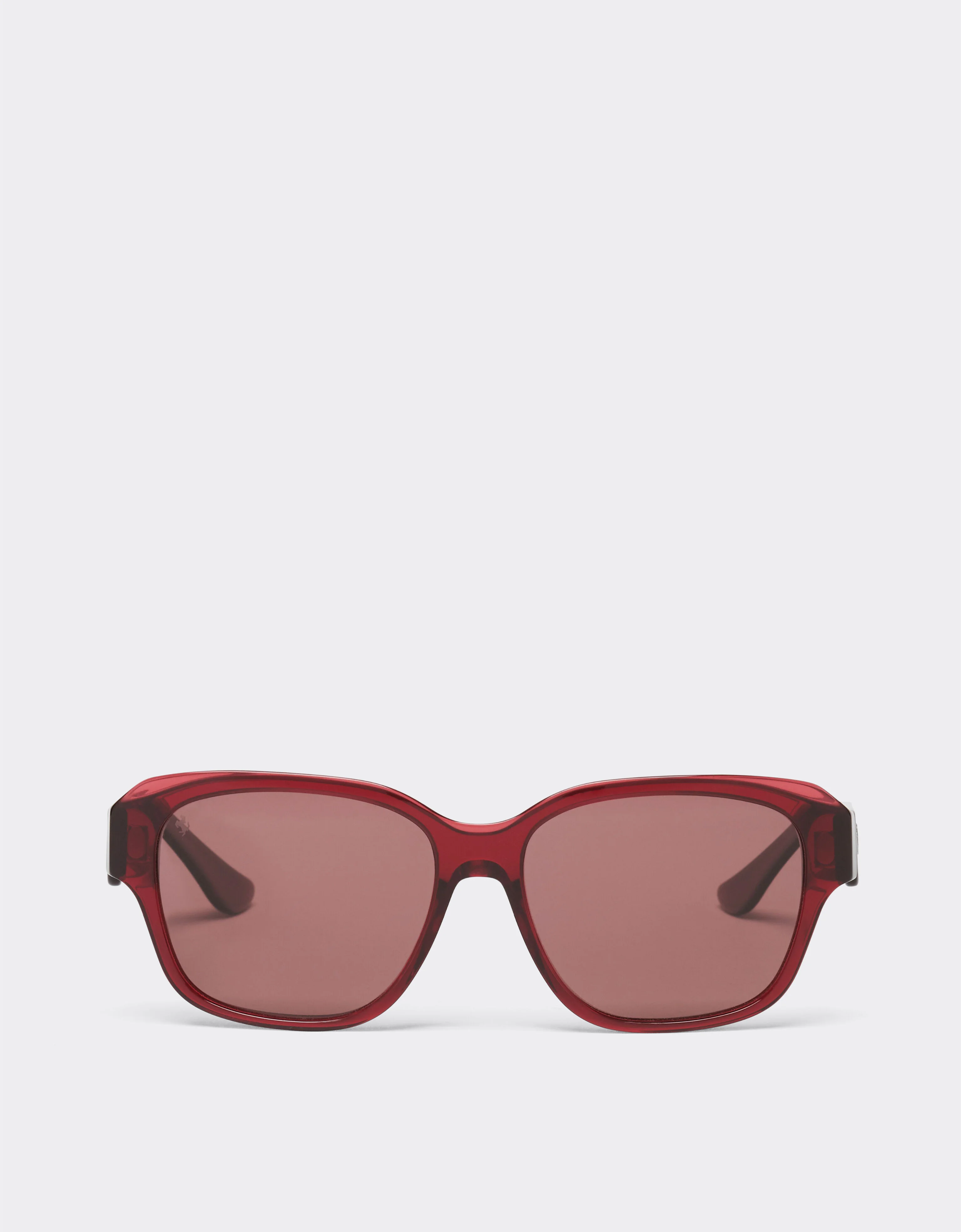Ferrari sunglasses in transparent burgundy acetate with polarised purple lenses - 1