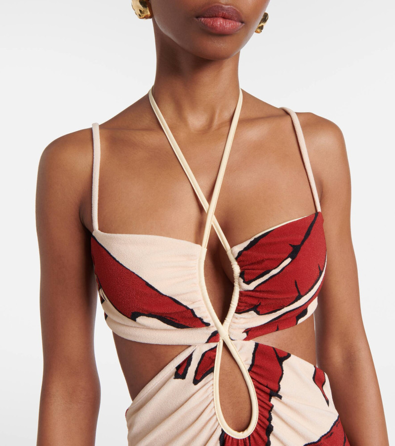 Printed cutout midi dress 4