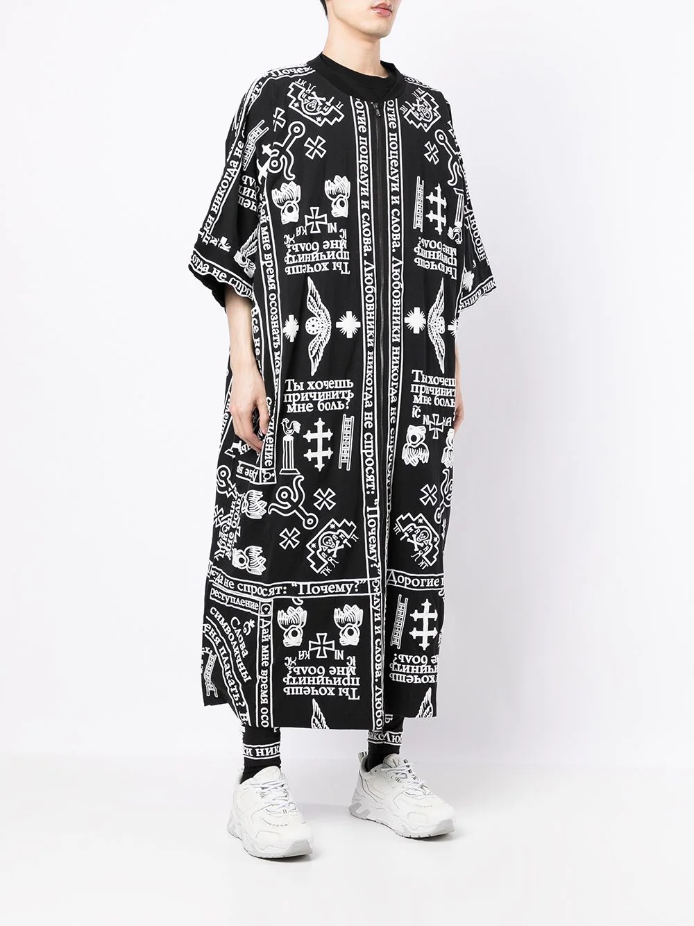 church print zipped kaftan - 4