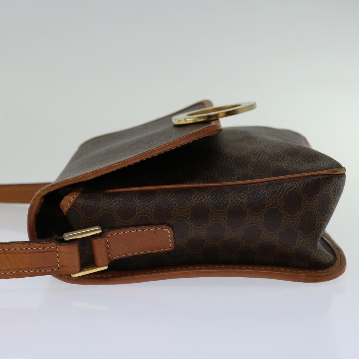 CELINE Macadam Canvas Shoulder Bag Pvc Brown - 5