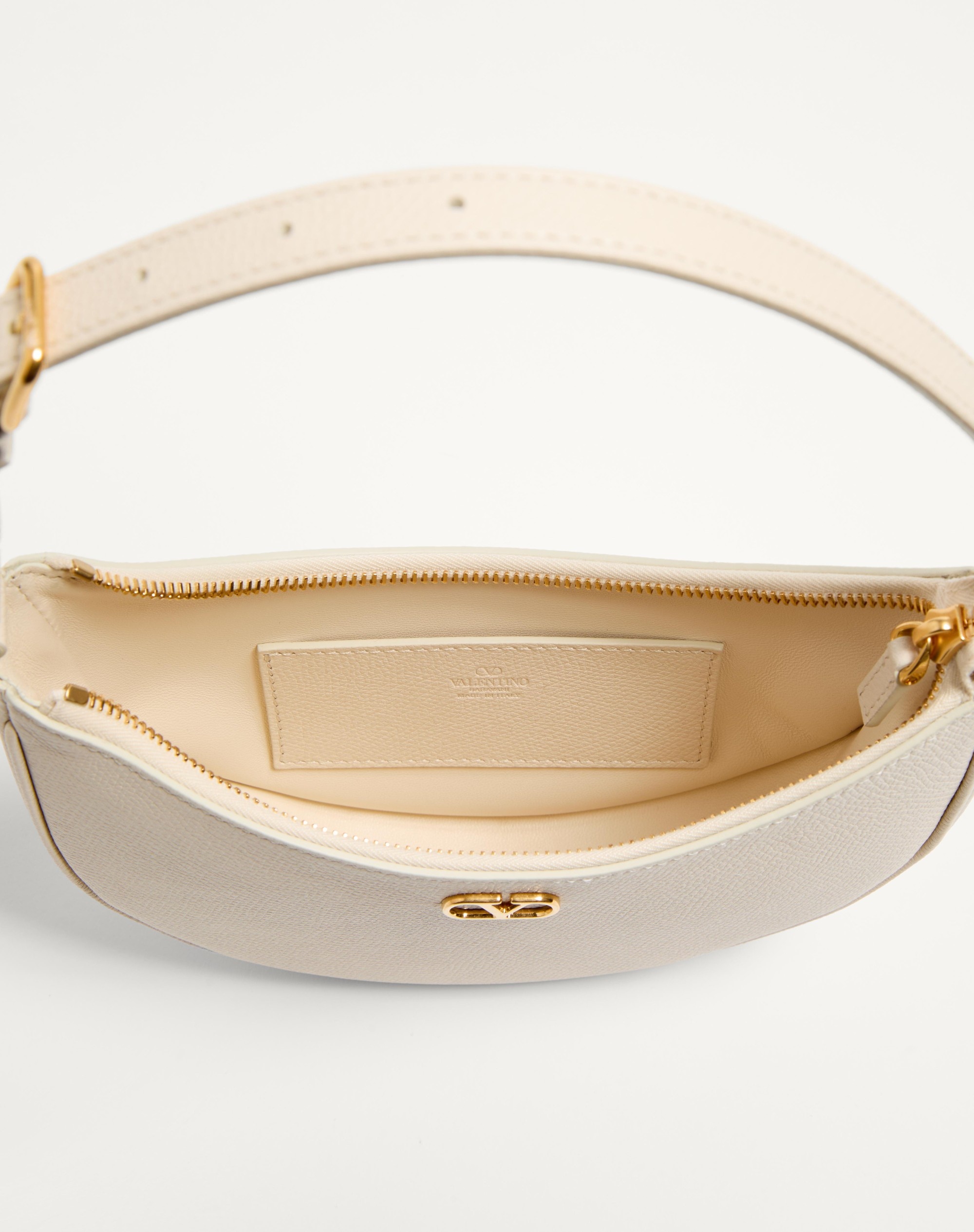 VLOGO SIGNATURE MINI HOBO BAG IN GRAINY CALFSKIN - 6