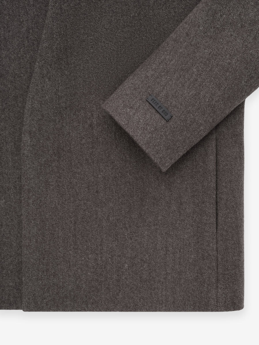 Heavy Wool Lapelless Blazer - 5