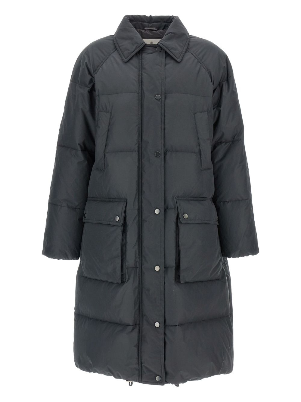 quilted-design hooded down coat - 3