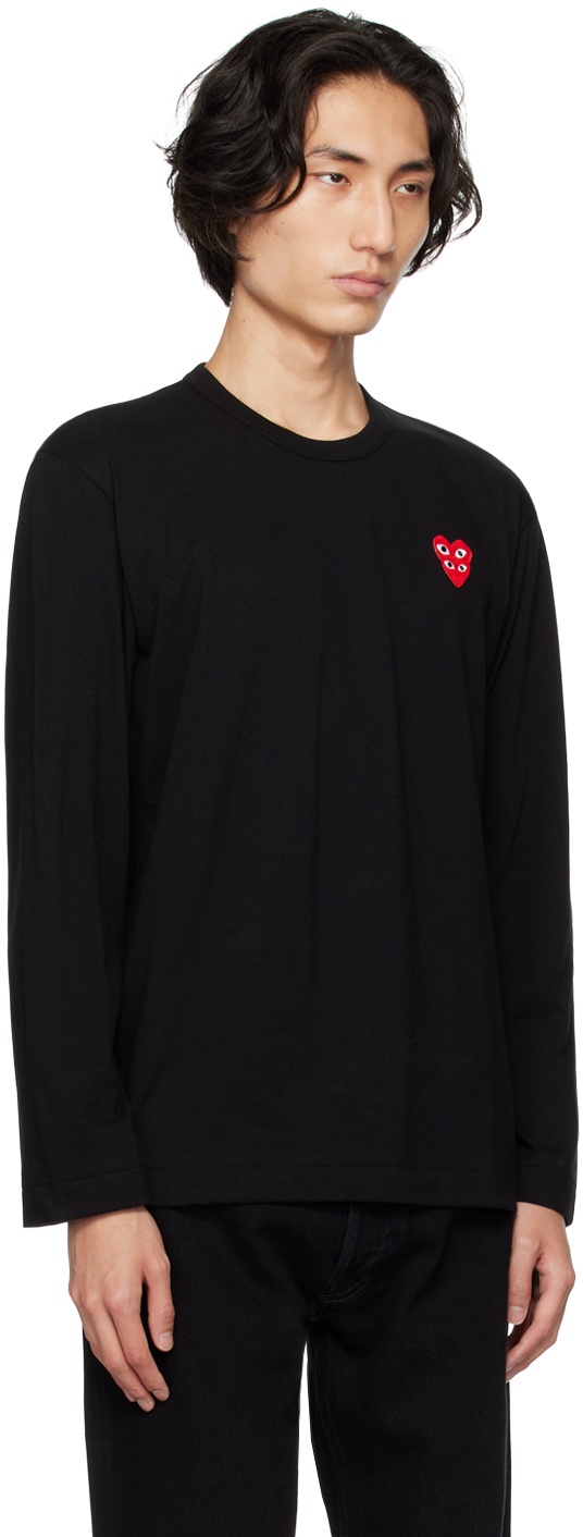Black Heart Patch Long Sleeve T-Shirt - 4