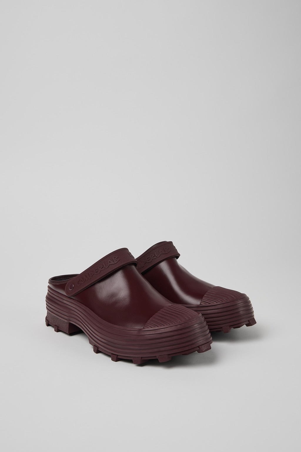 Burgundy Leather Clogs - 2