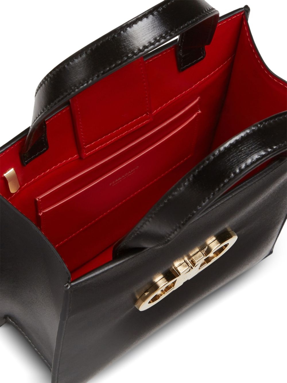 Gancini-plaque leather minibag - 6