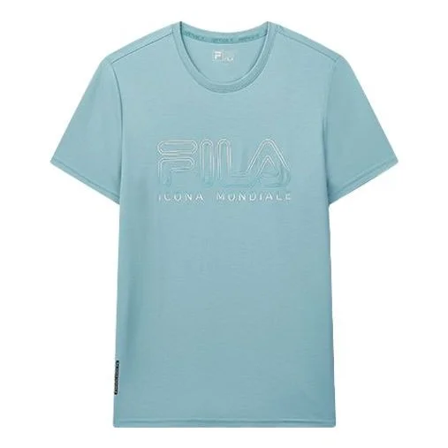FILA Hollow Out Subject Printing Short Sleeve Green F11M038120F-TQ - 1