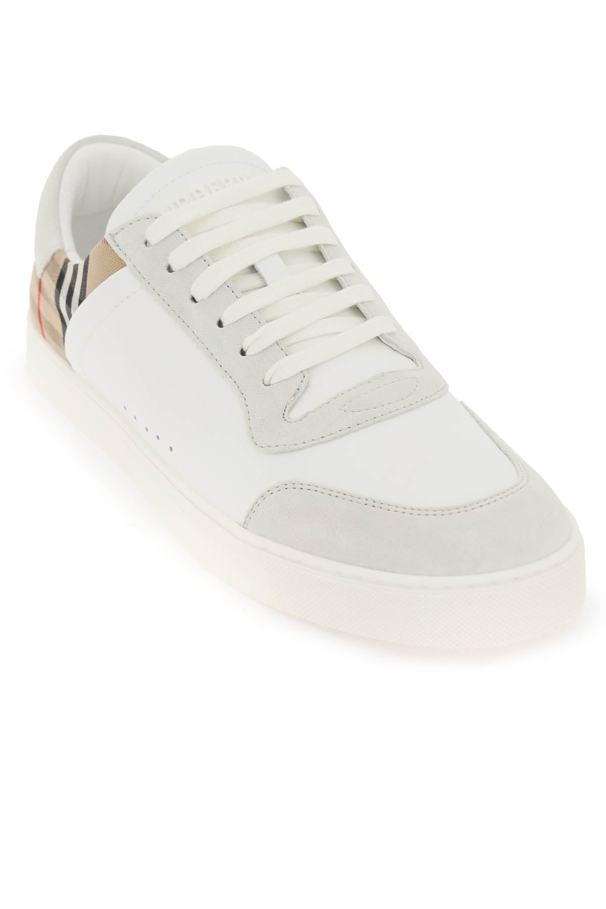 CHECK LEATHER SNEAKERS - 4