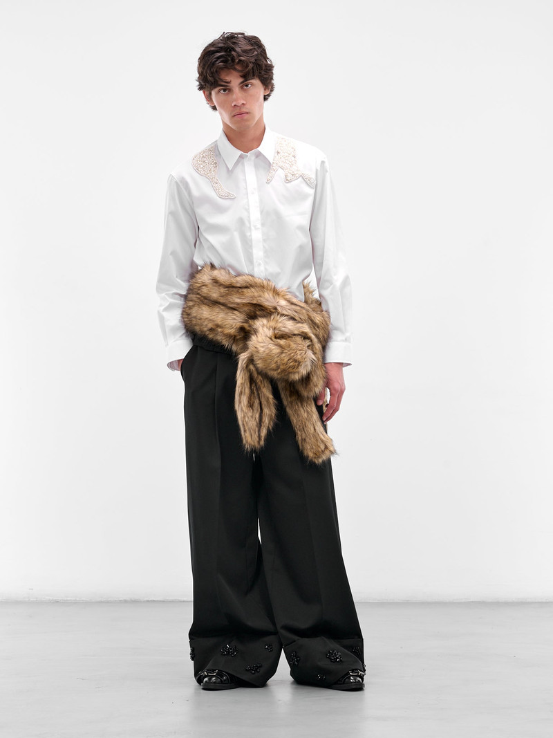 Simone Rocha White Embellished Hare Classic Shirt outlook