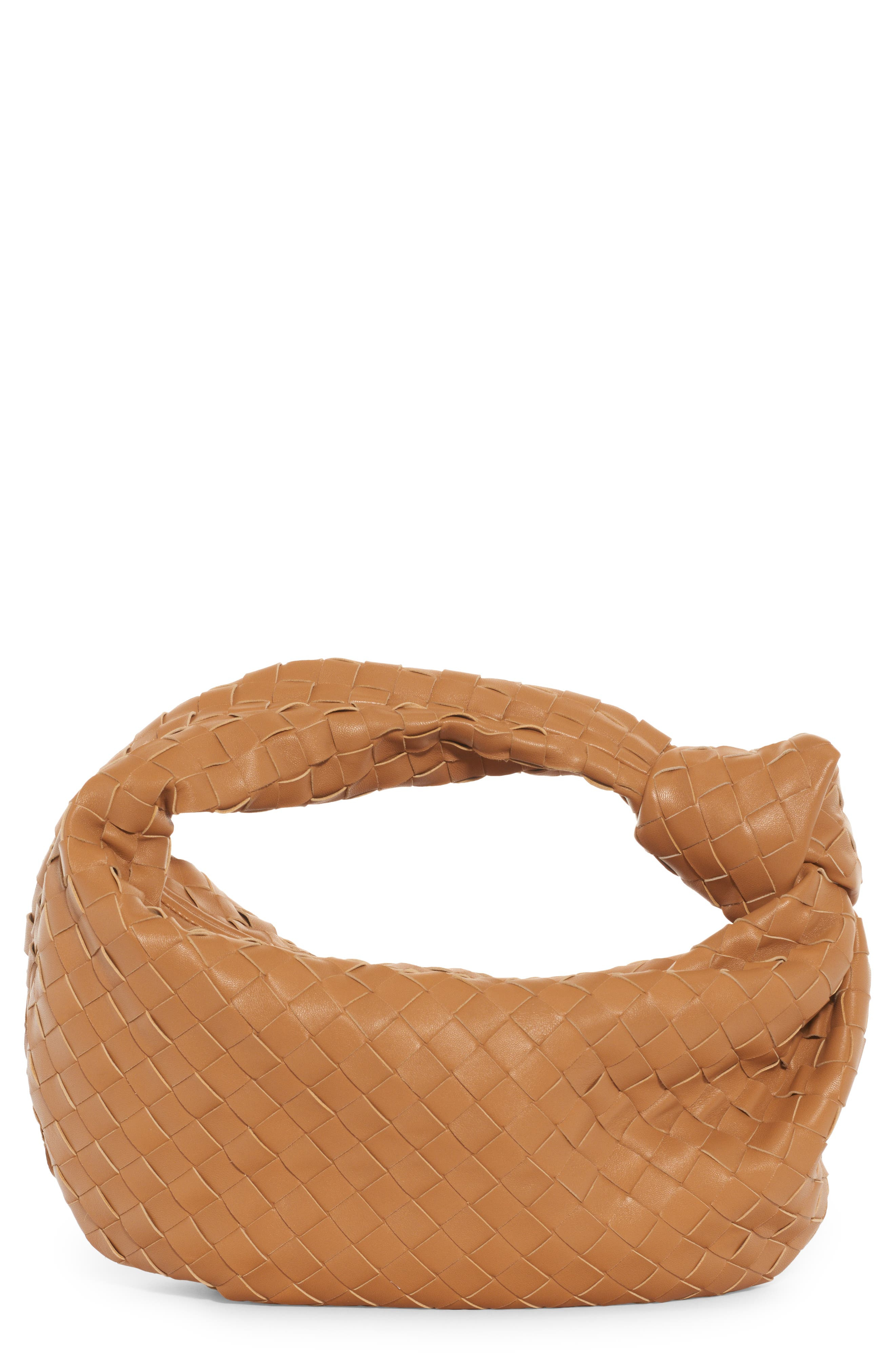 Bottega Veneta Teen Jodie Intrecciato Leather Hobo in Caramel Gold at Nordstrom - 1