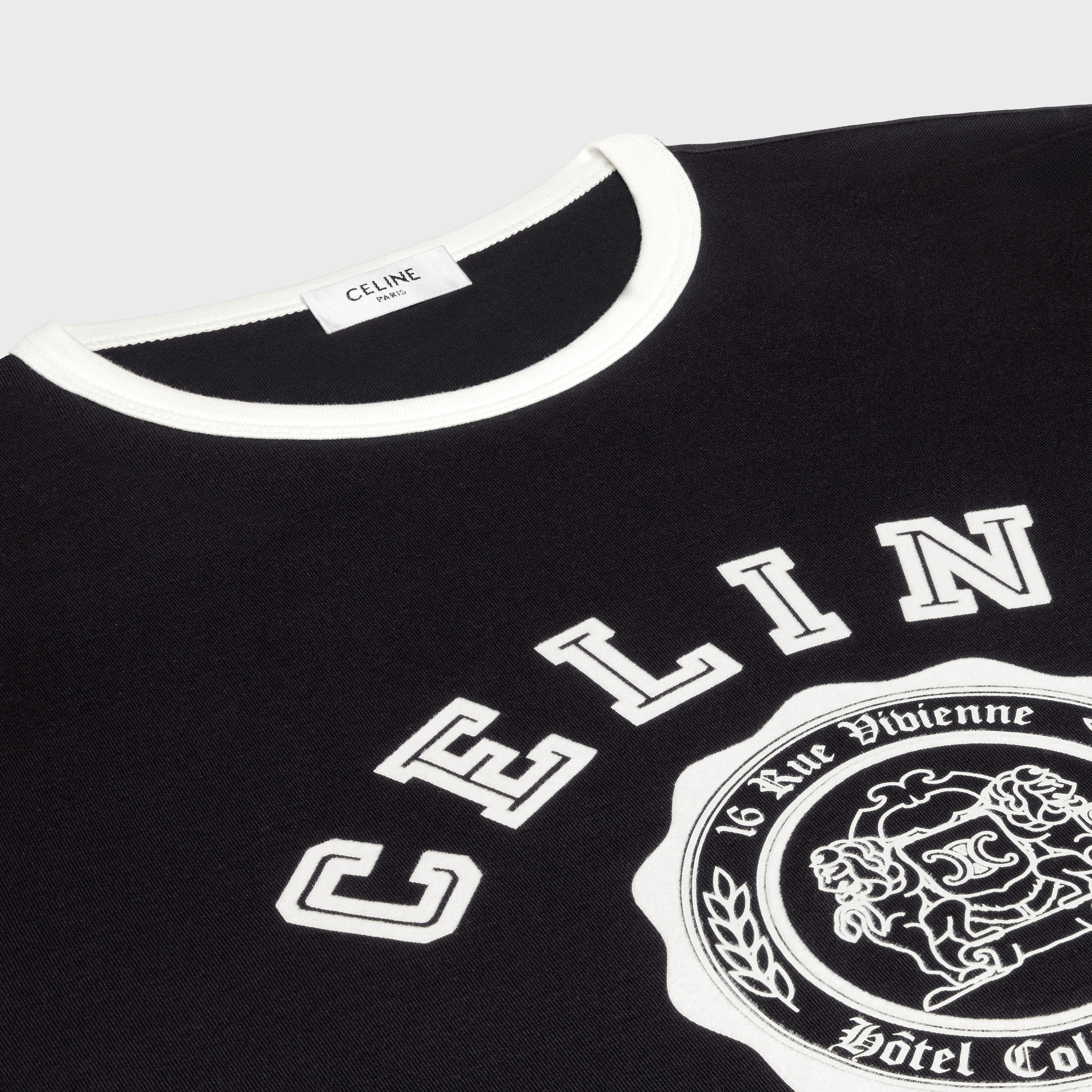 CELINE celine blason loose t-shirt in cotton jersey | REVERSIBLE