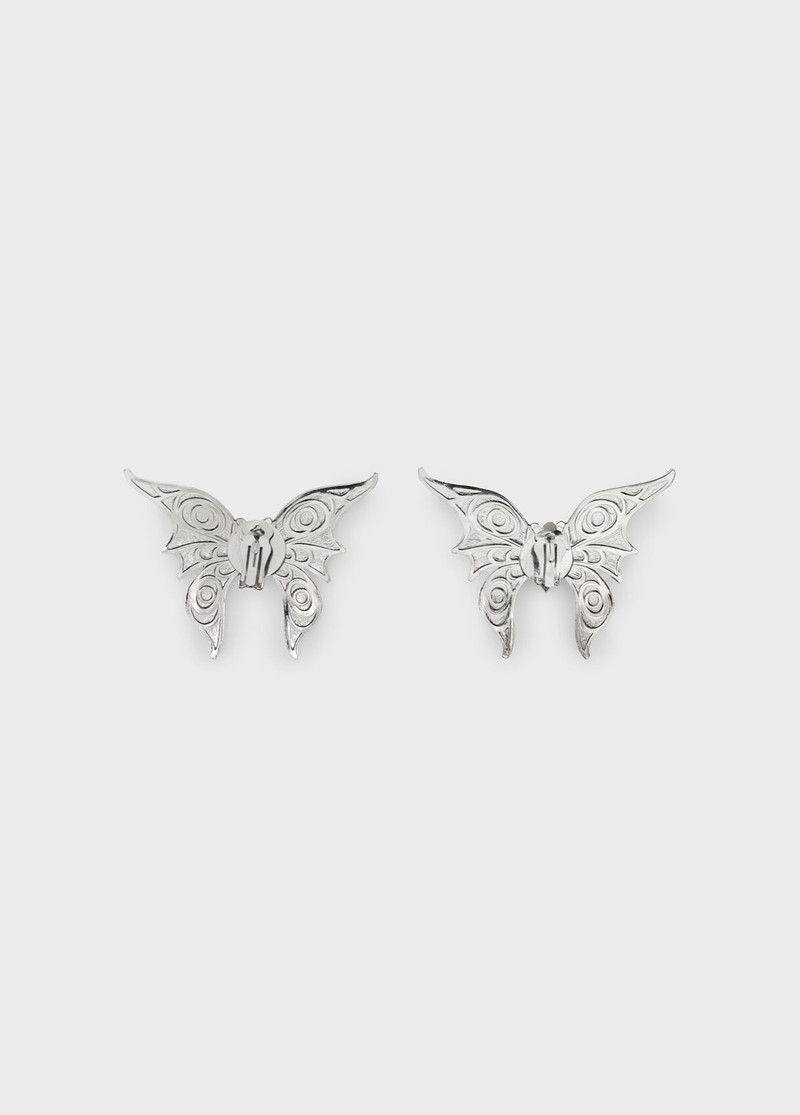 METAL BUTTERFLY EARRINGS WITH GLASS SETTINGS 3