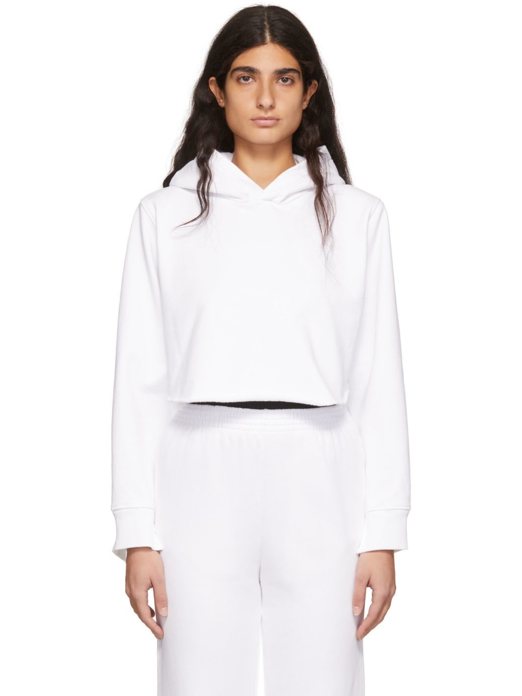 White Cotton Hoodie - 1