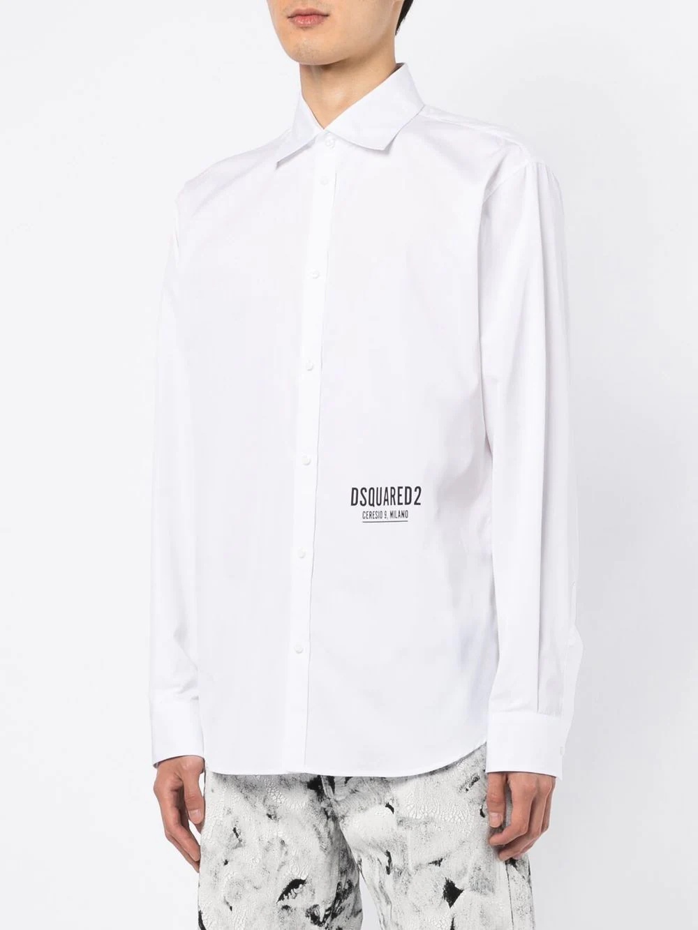 logo-print long-sleeve shirt - 3