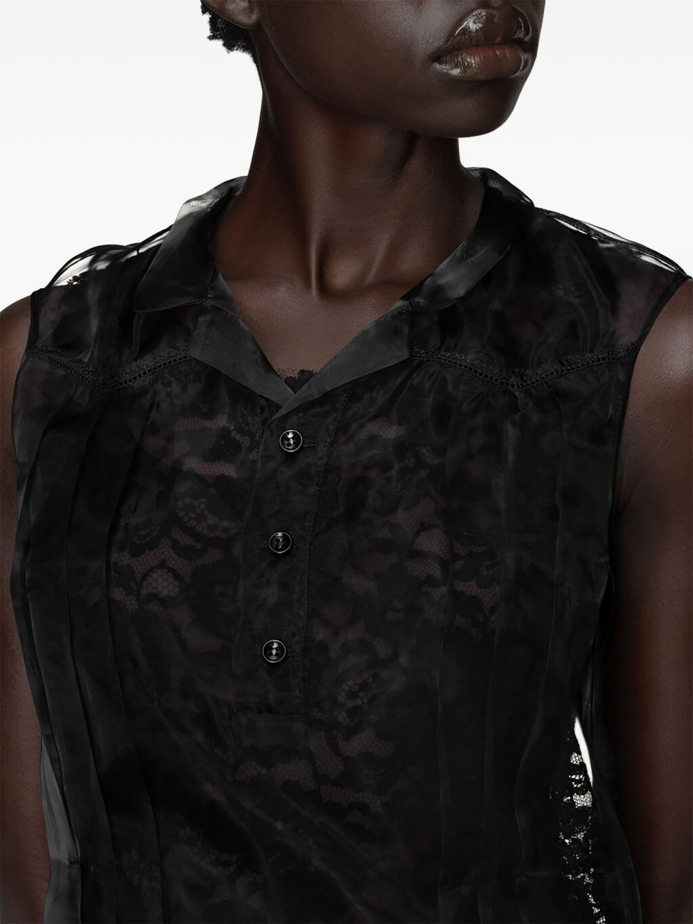 lace-trimmed pocket mini dress - 3