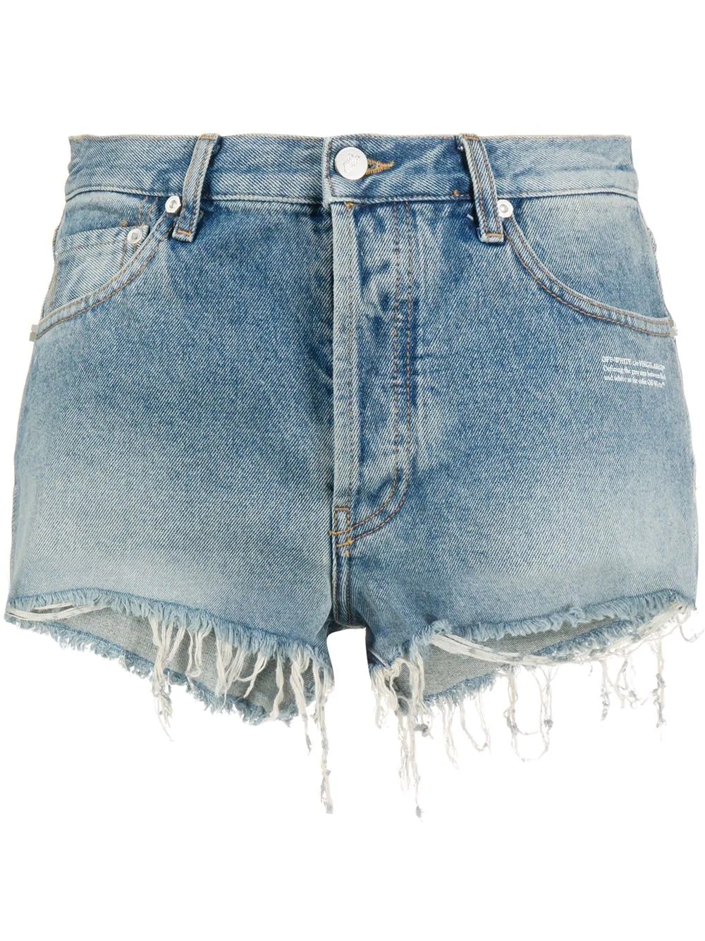 raw hem denim shorts - 1