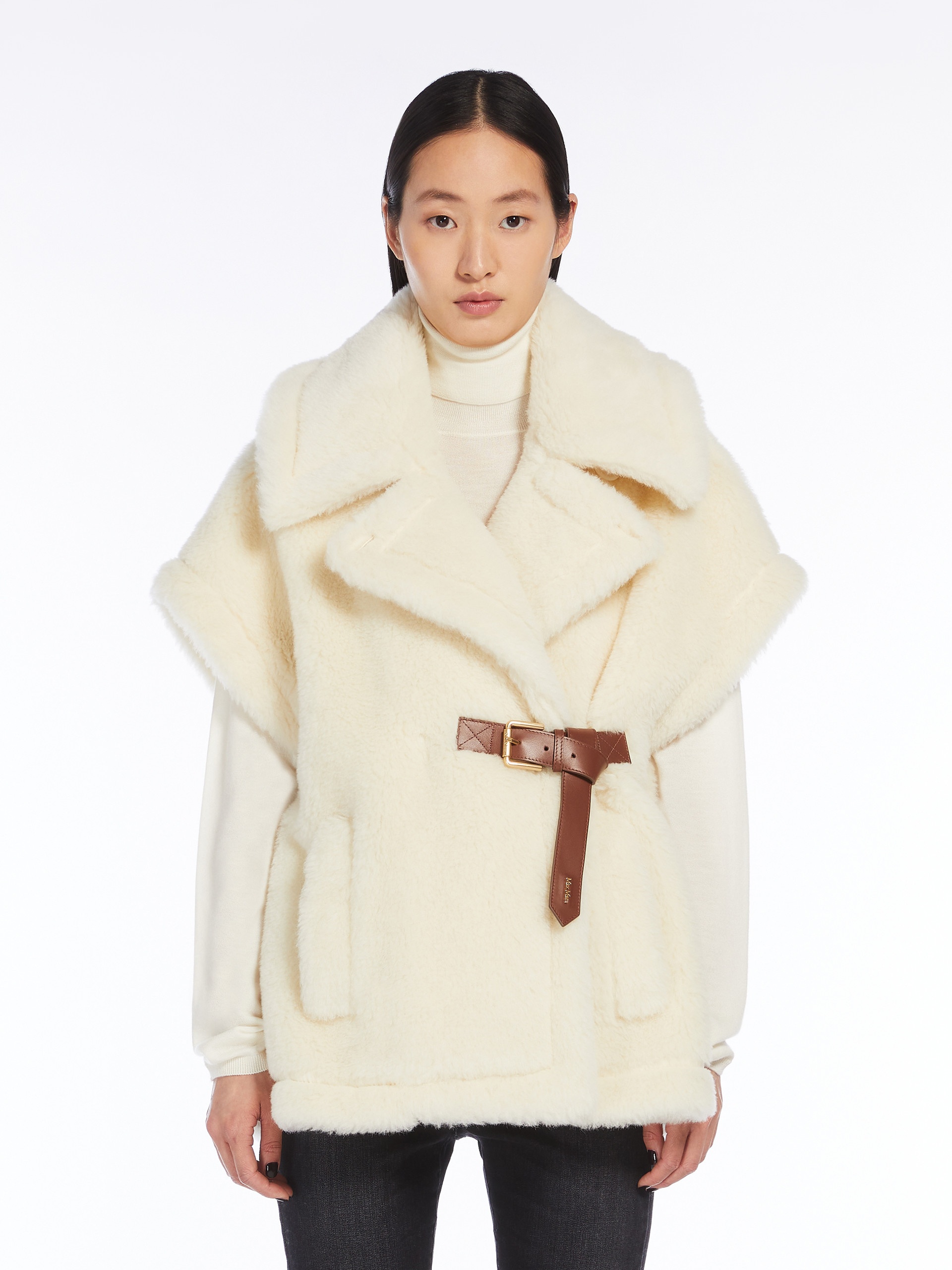 NEWABAVO1 Cape in alpaca and wool Teddy fabric - 3