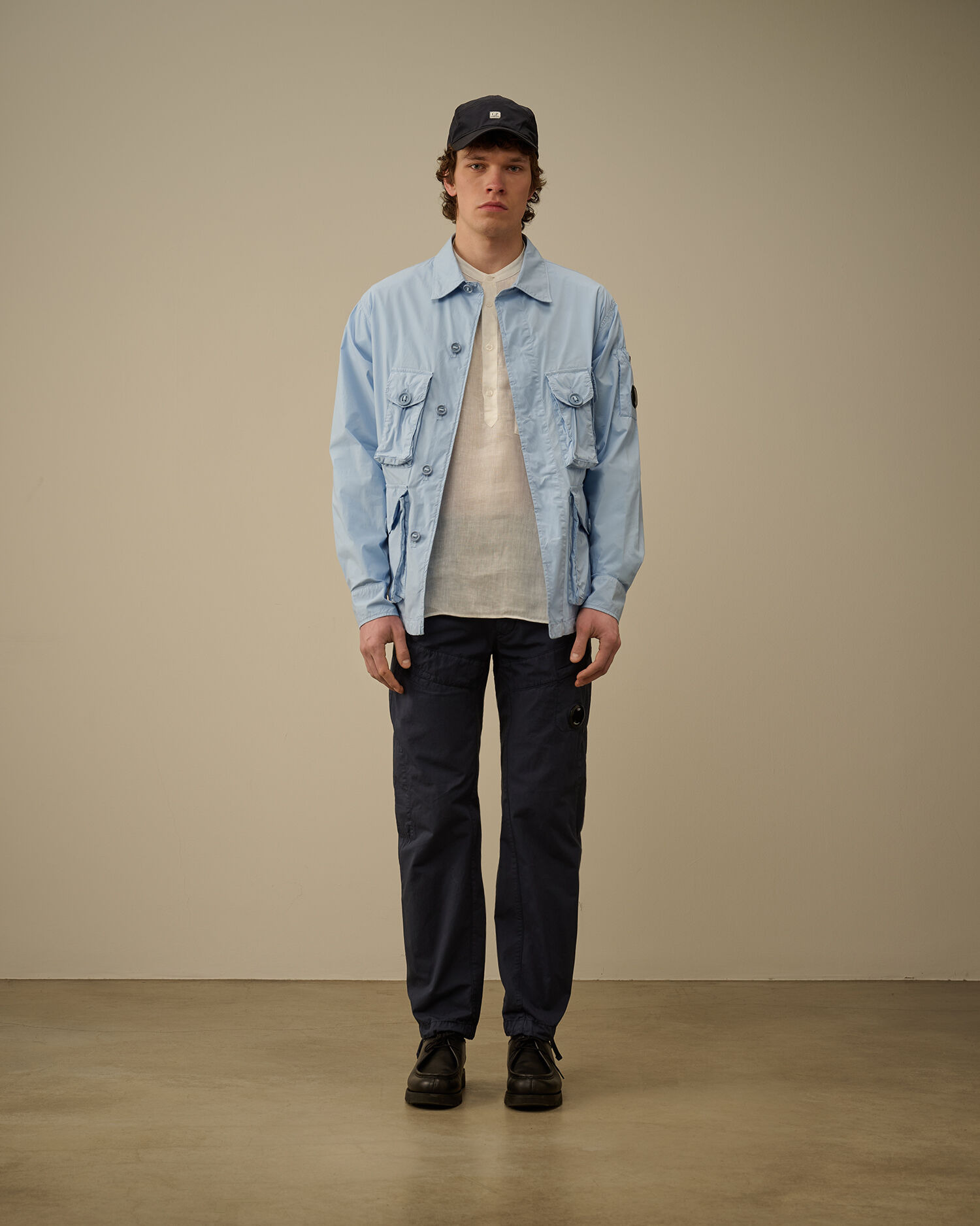 Linen Banded Collar Shirt - 2