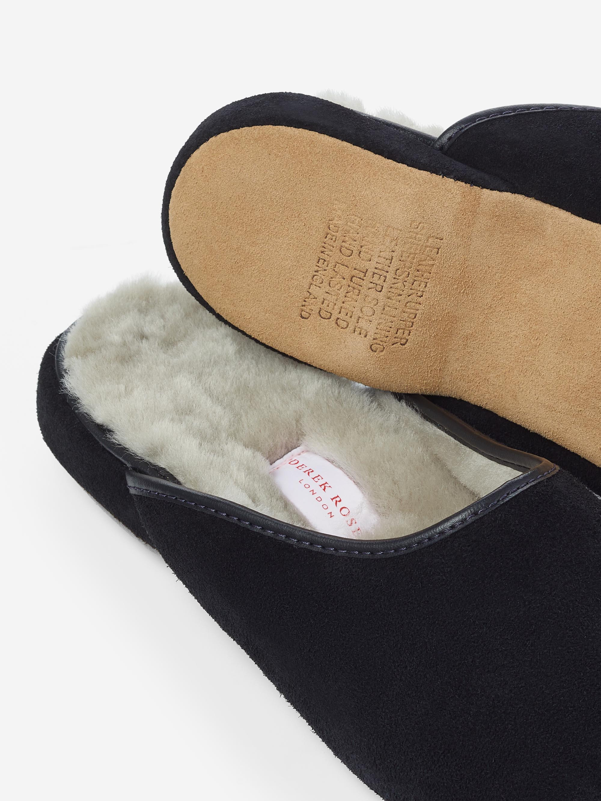 Men's Mule Slippers Douglas Suede Sheepskin Black - 4