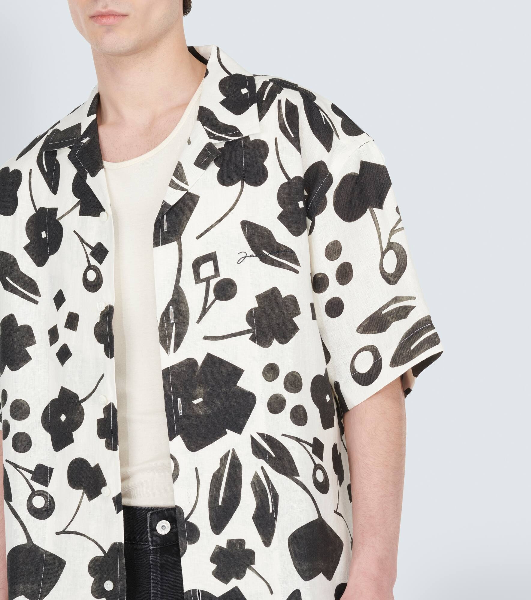 Jean printed linen shirt - 5