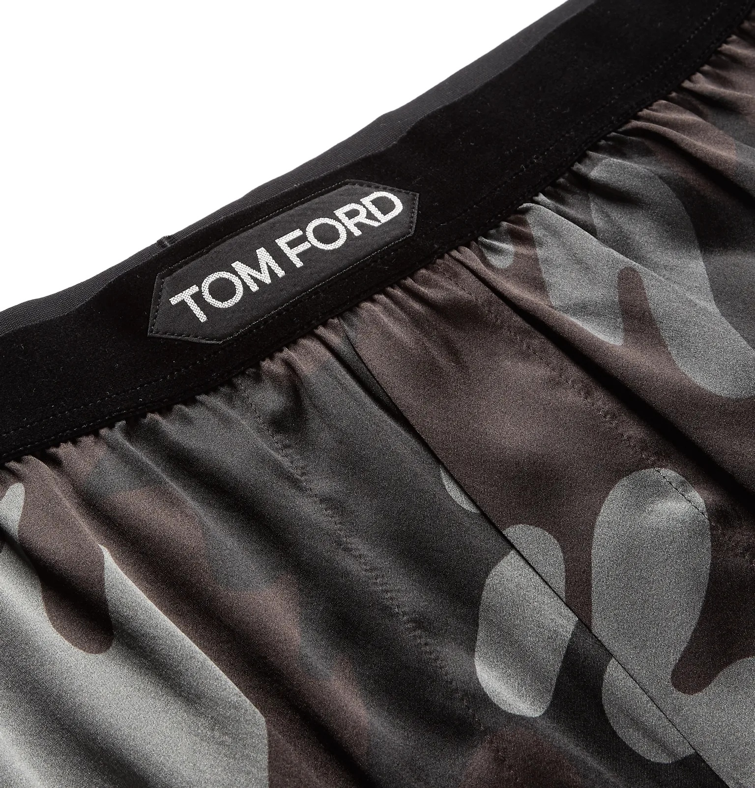 Camouflage-Print Stretch-Silk Boxer Shorts - 5