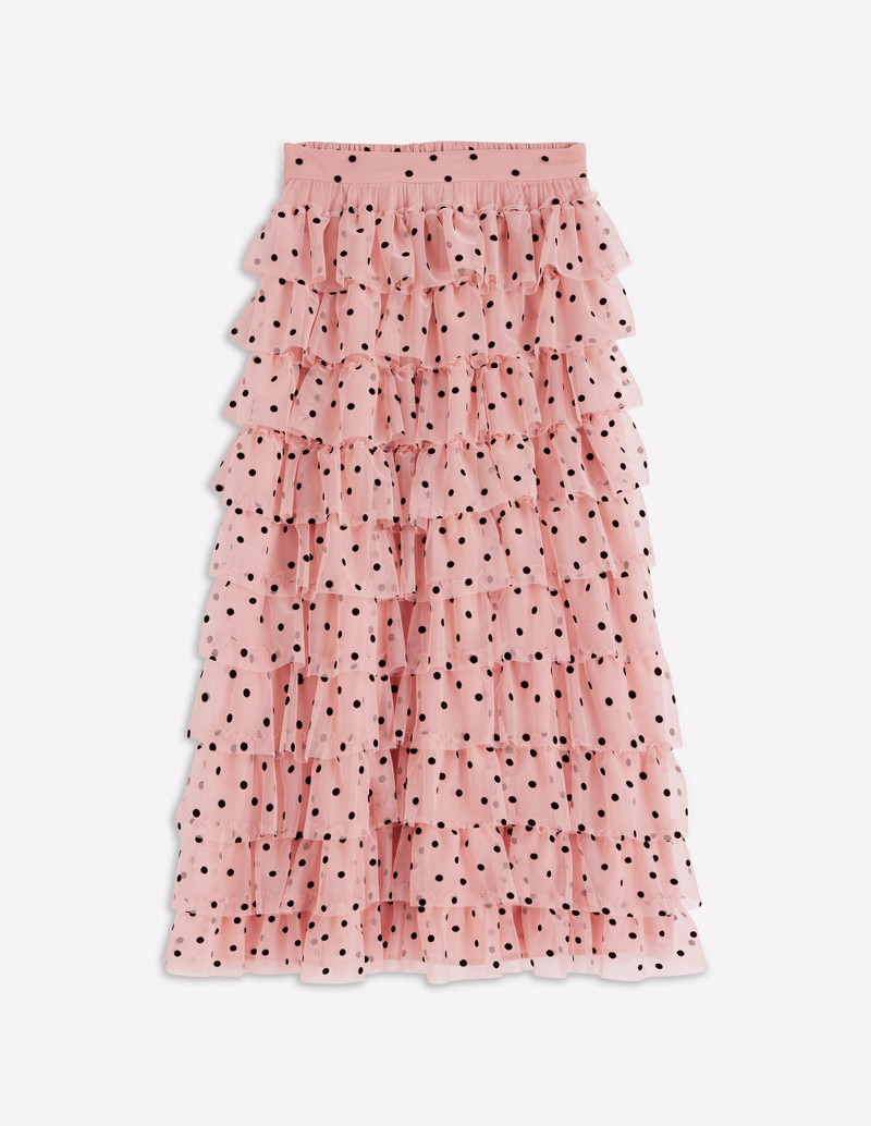 Tulle Tiered Skirt-Pink Painted Dot 1