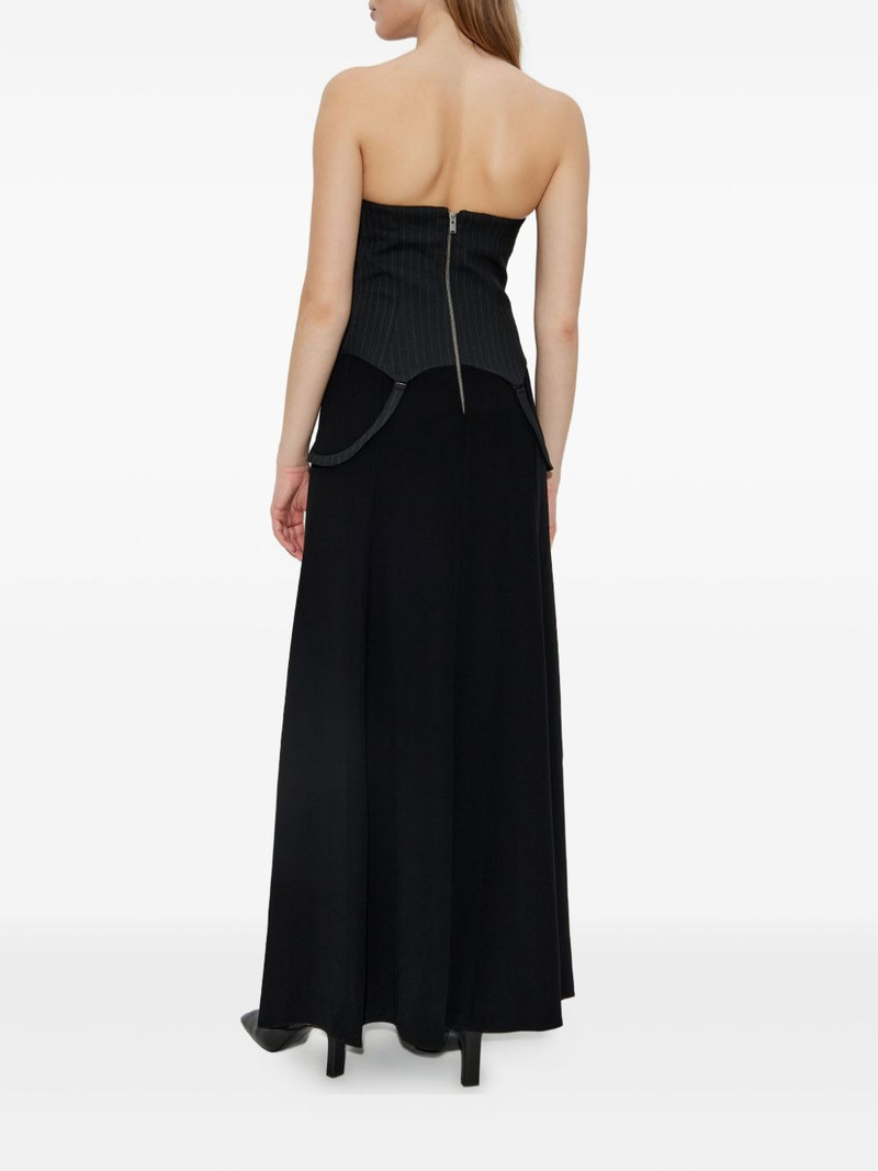 pinstripe-panel dress 4