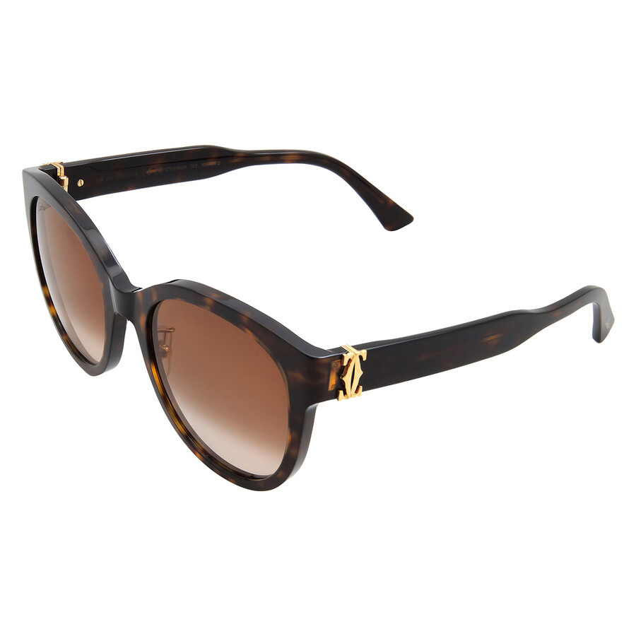 Cartier C Decor Brown Multi Treatment Cat Eye Ladies Sunglasses CT0438SA 002 56 - 4