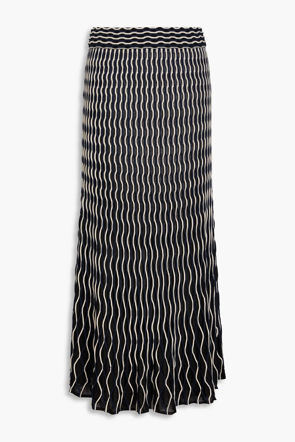 Aliza striped knitted midi skirt - 1