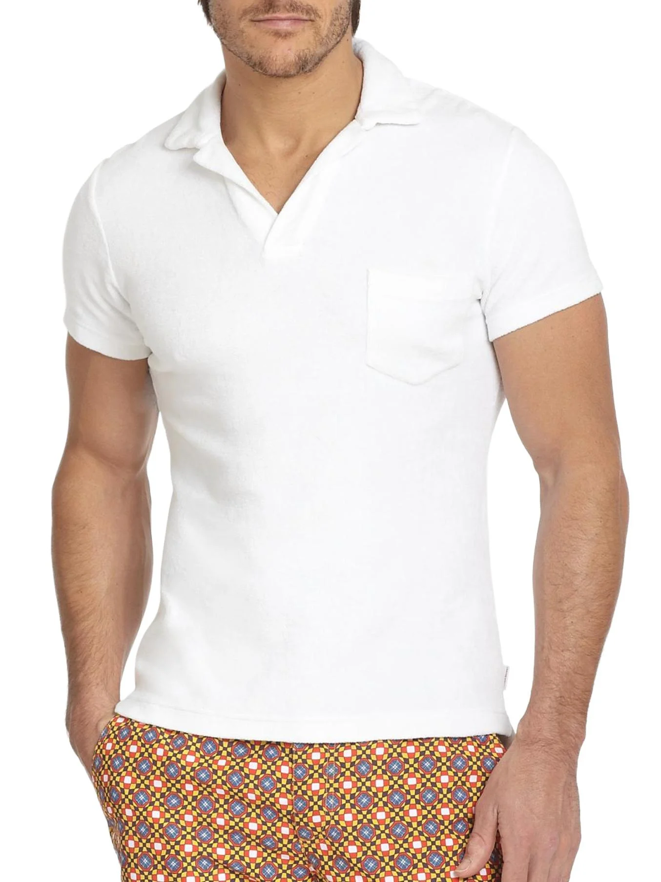 Terry Cotton Polo - White - 1