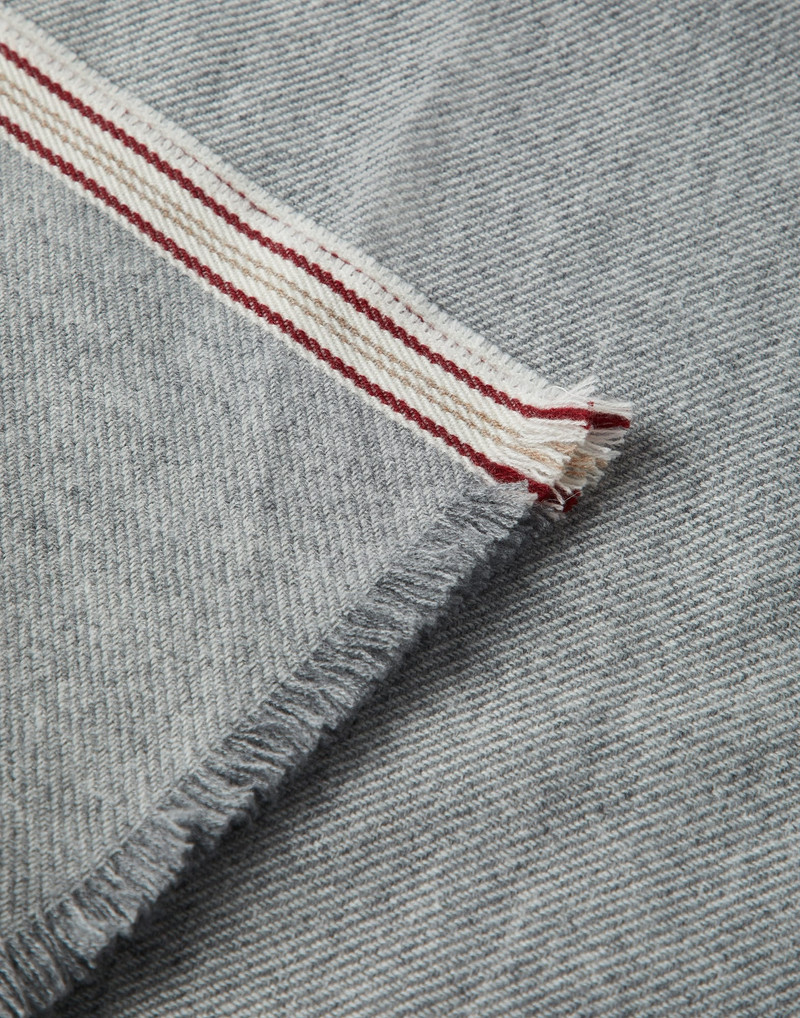 Cashmere scarf with striped edge 3