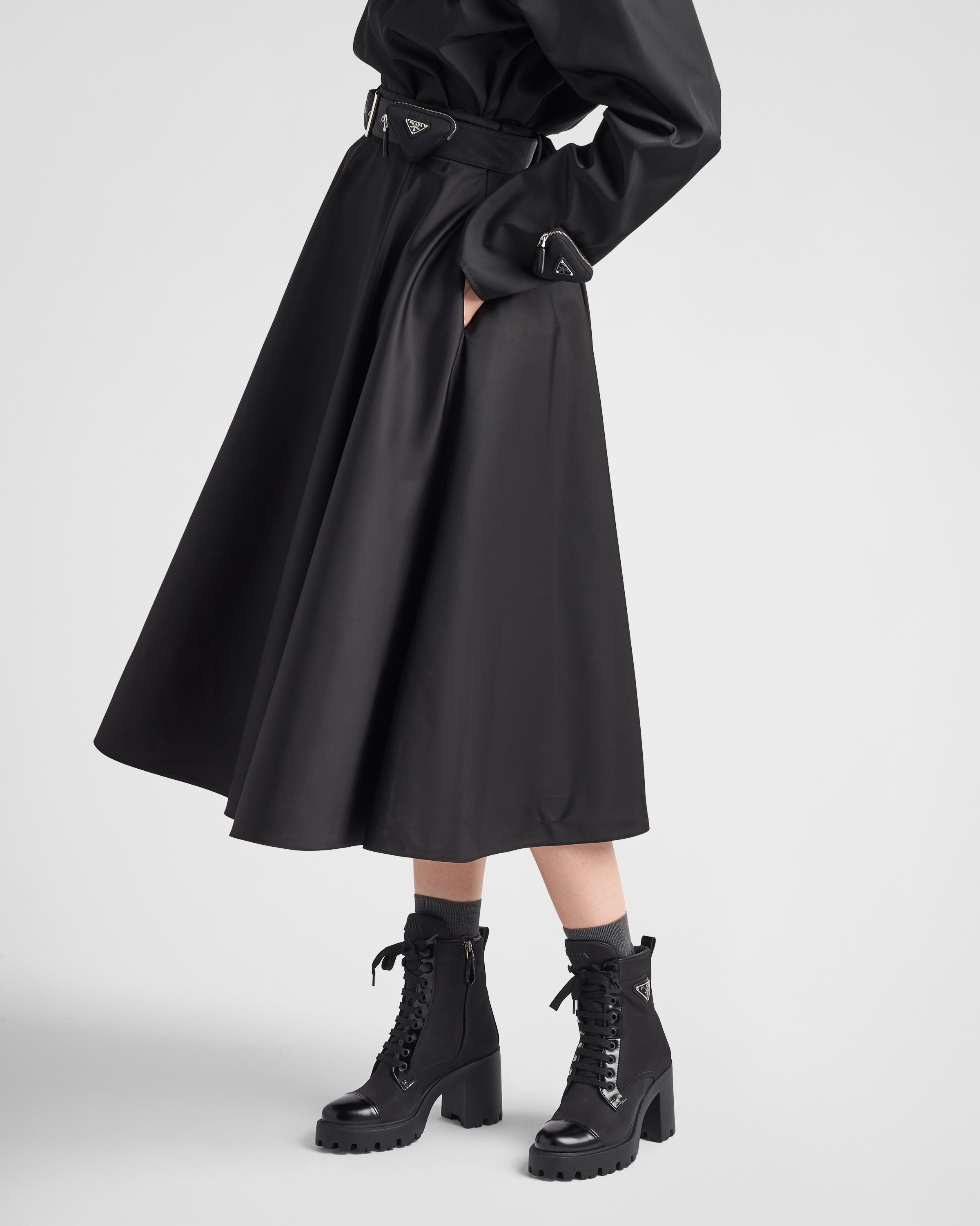 Re-Nylon and leather booties - 3