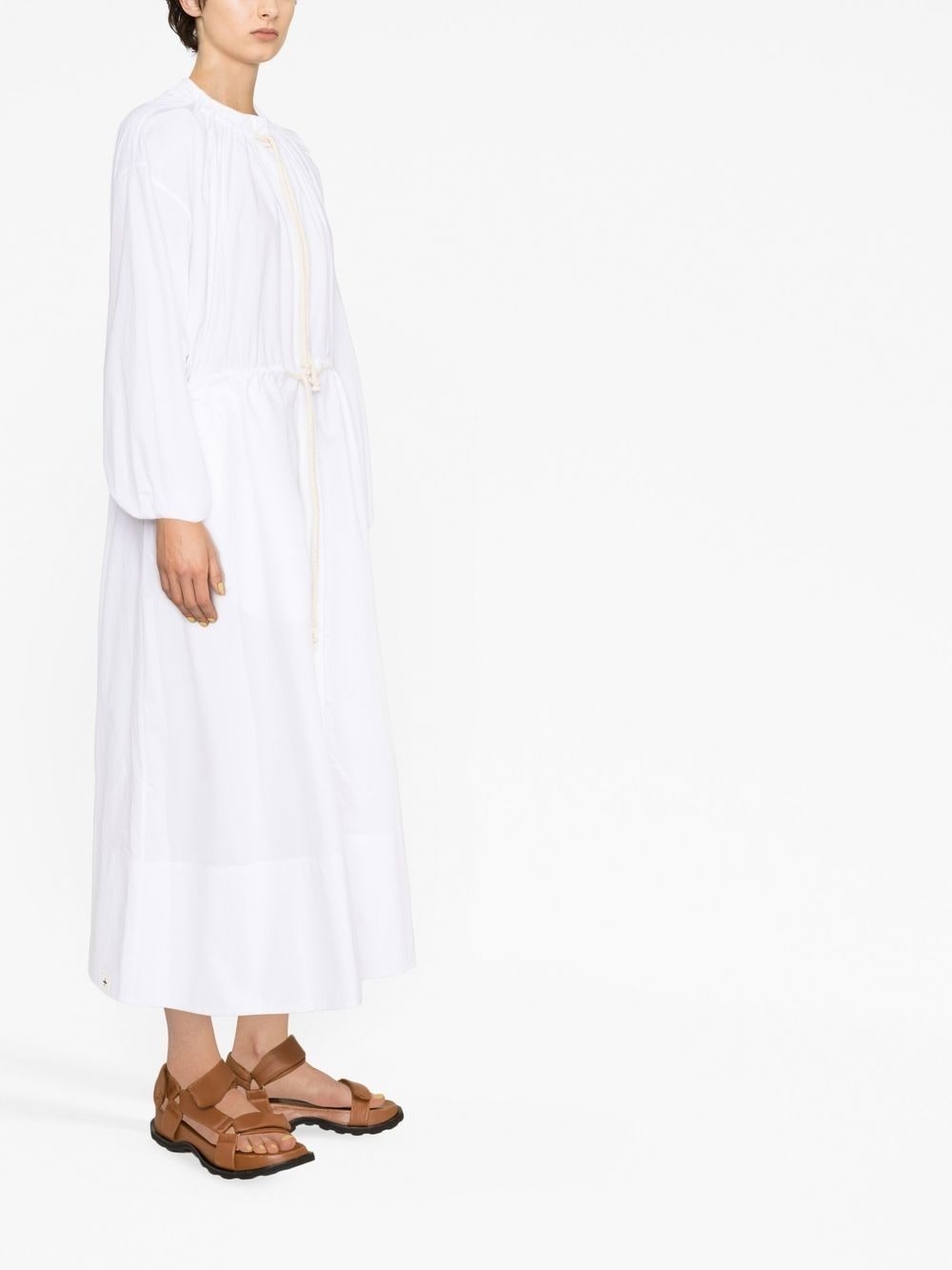 drawstring cotton shirtdress - 3