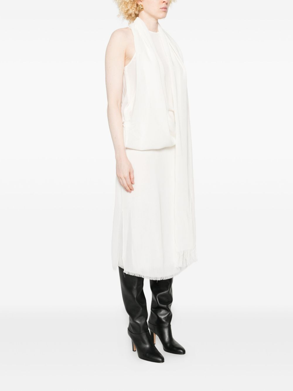 frayed-edge draped dress - 3
