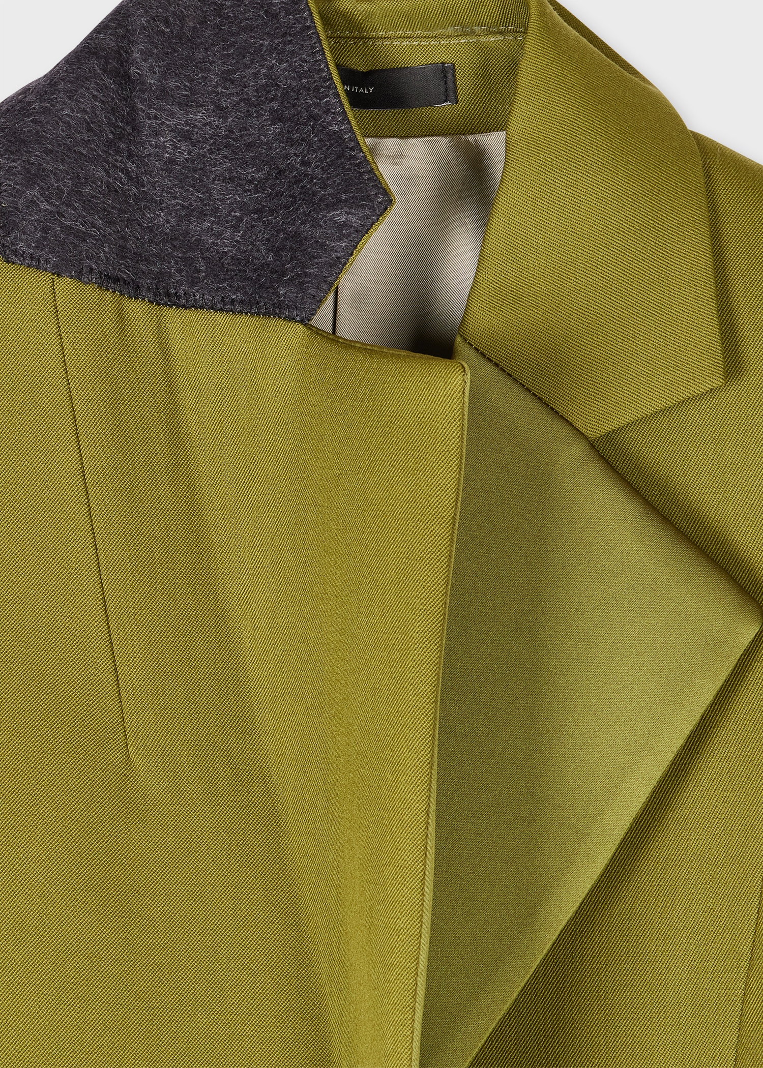 Women's Olive Green Wool Gabardine Double-Breasted Blazer - 2