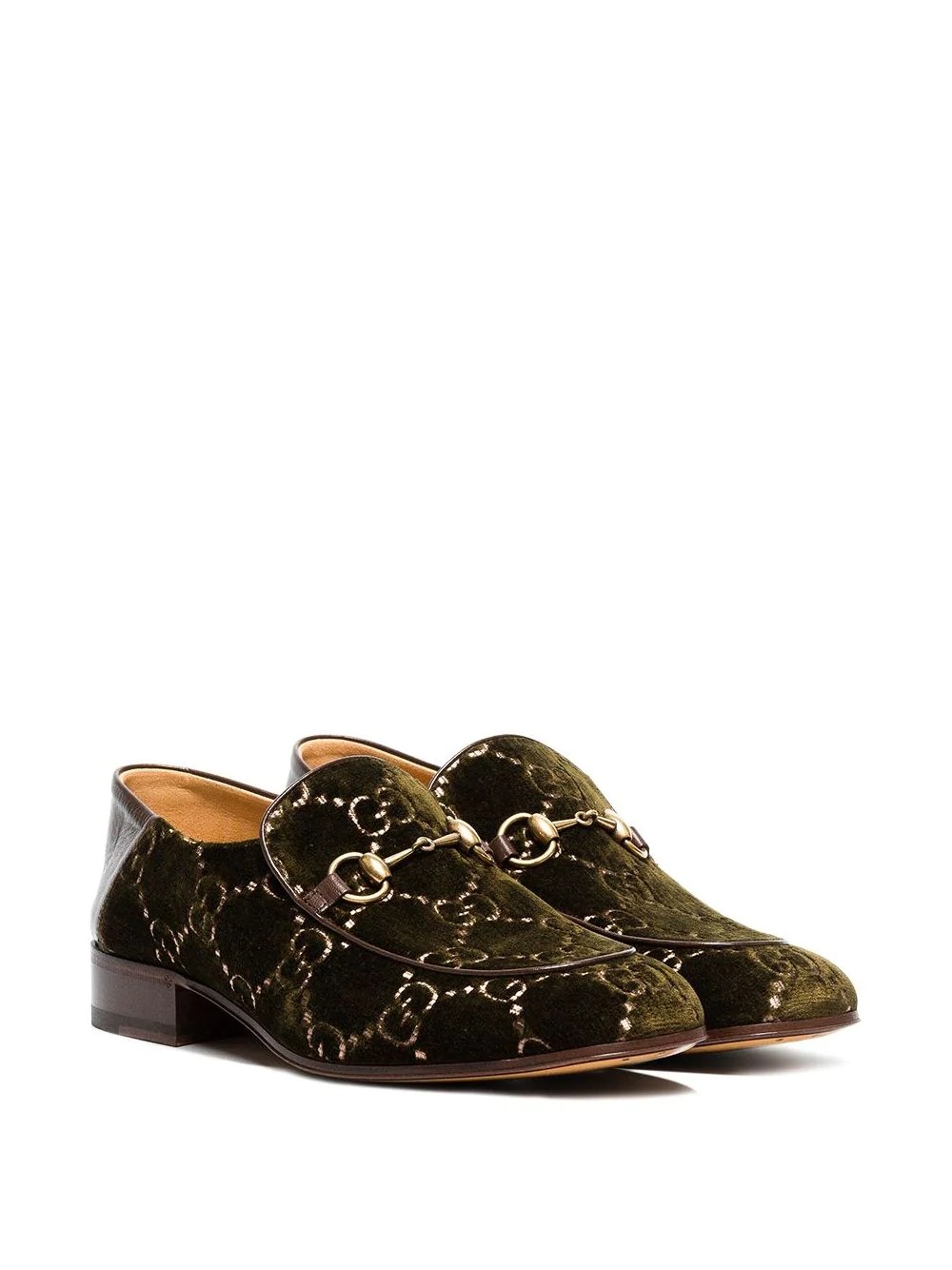 GG horsebit velvet-effect loafers - 3