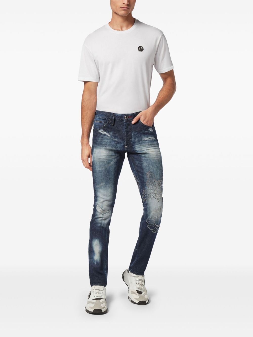 Super Straight Cut Dragon Strass jeans - 2