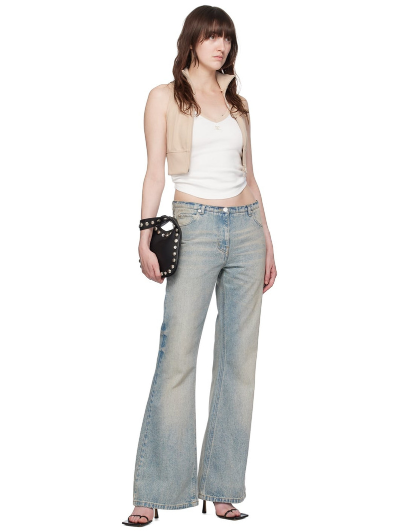 courrèges Beige Cropped Track Jacket outlook