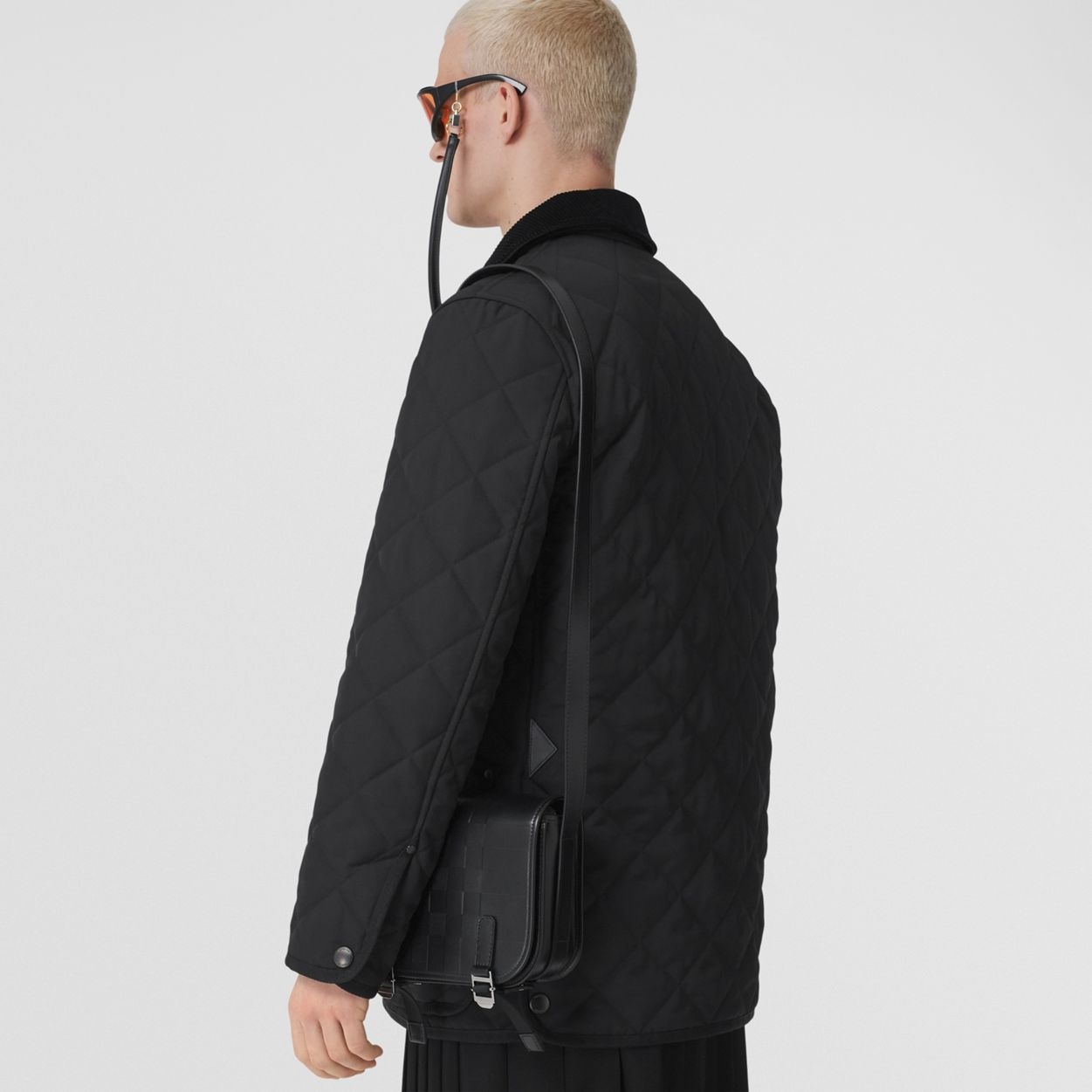 Embossed Check Messenger Bag - 9
