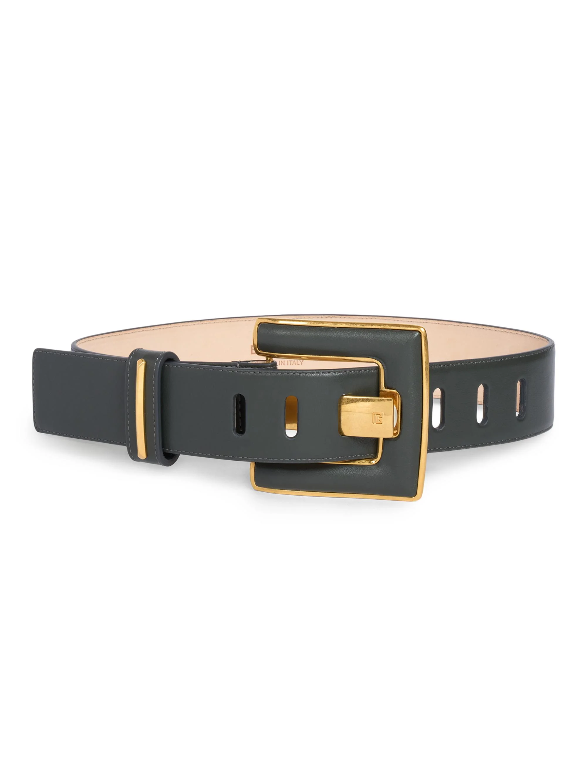 Women's Anthem Thick Leather Belt - Kaki Fonce - 1