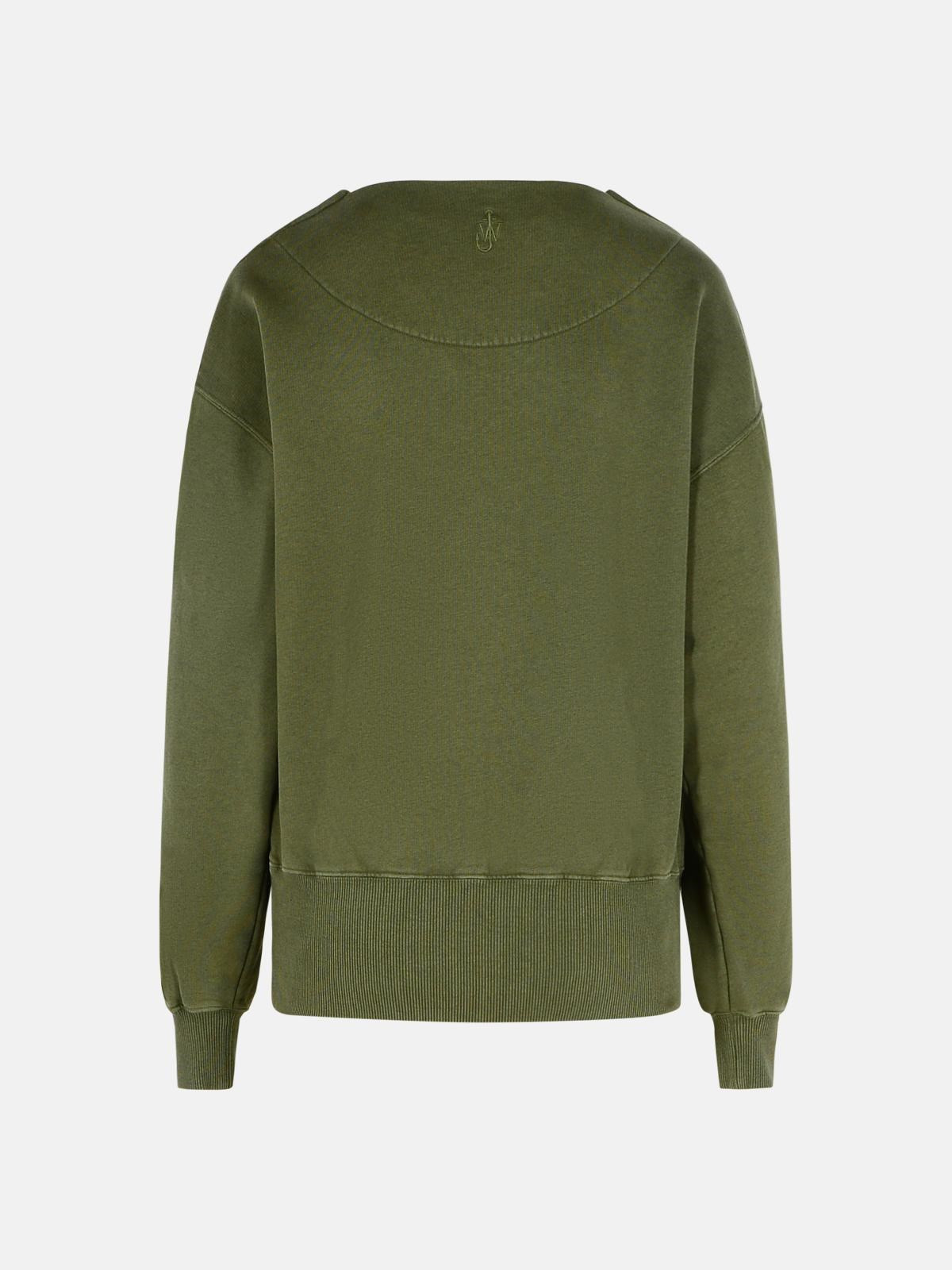 'WRAP' GREEN COTTON SWEATSHIRT - 3
