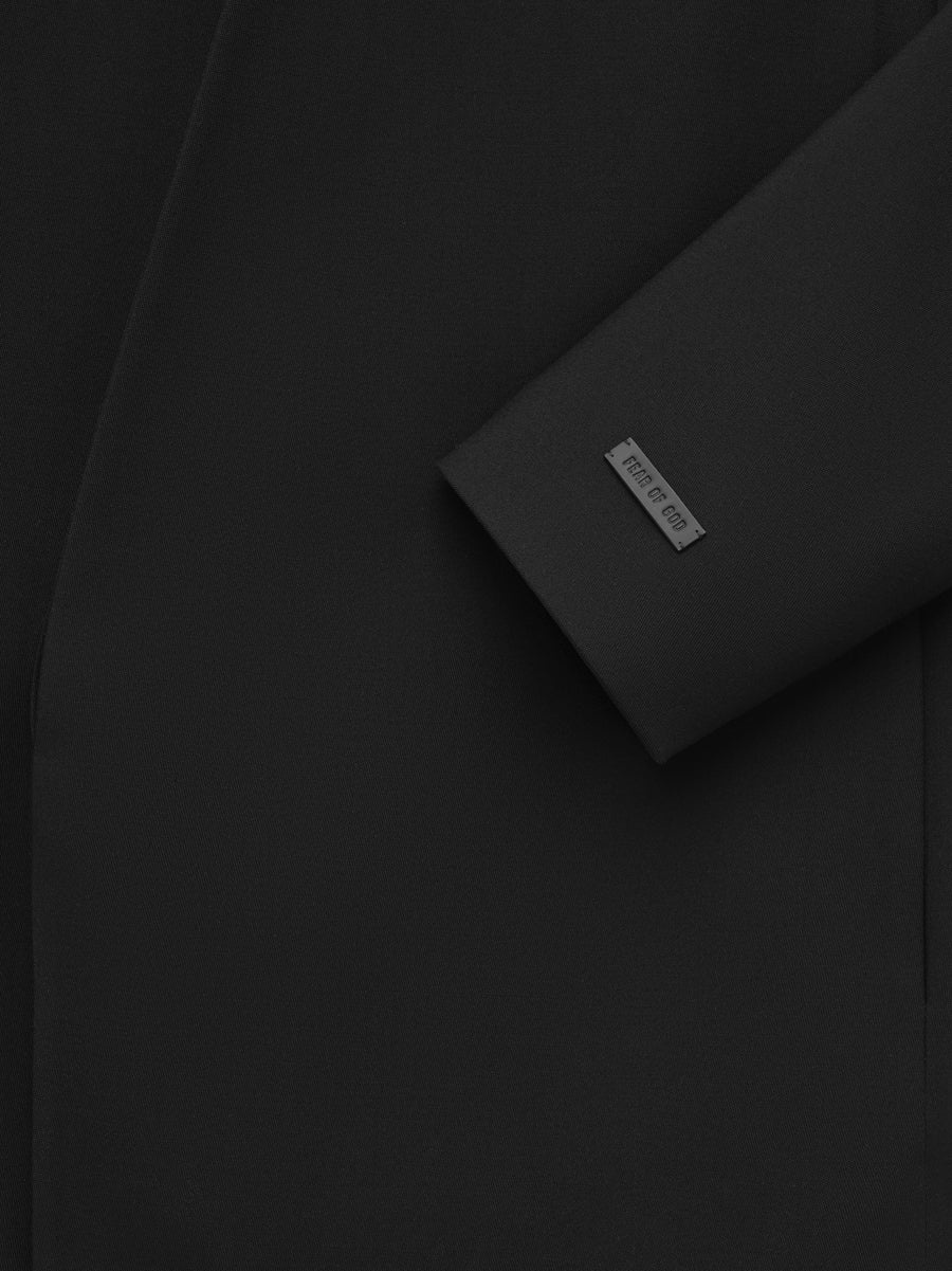 Wool Gabardine Lapelless Blazer - 5