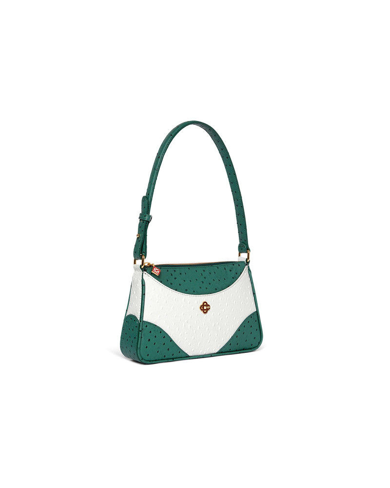 CASABLANCA White & Green Jeanne Pochette Shoulder Bag | Casablanca Paris outlook