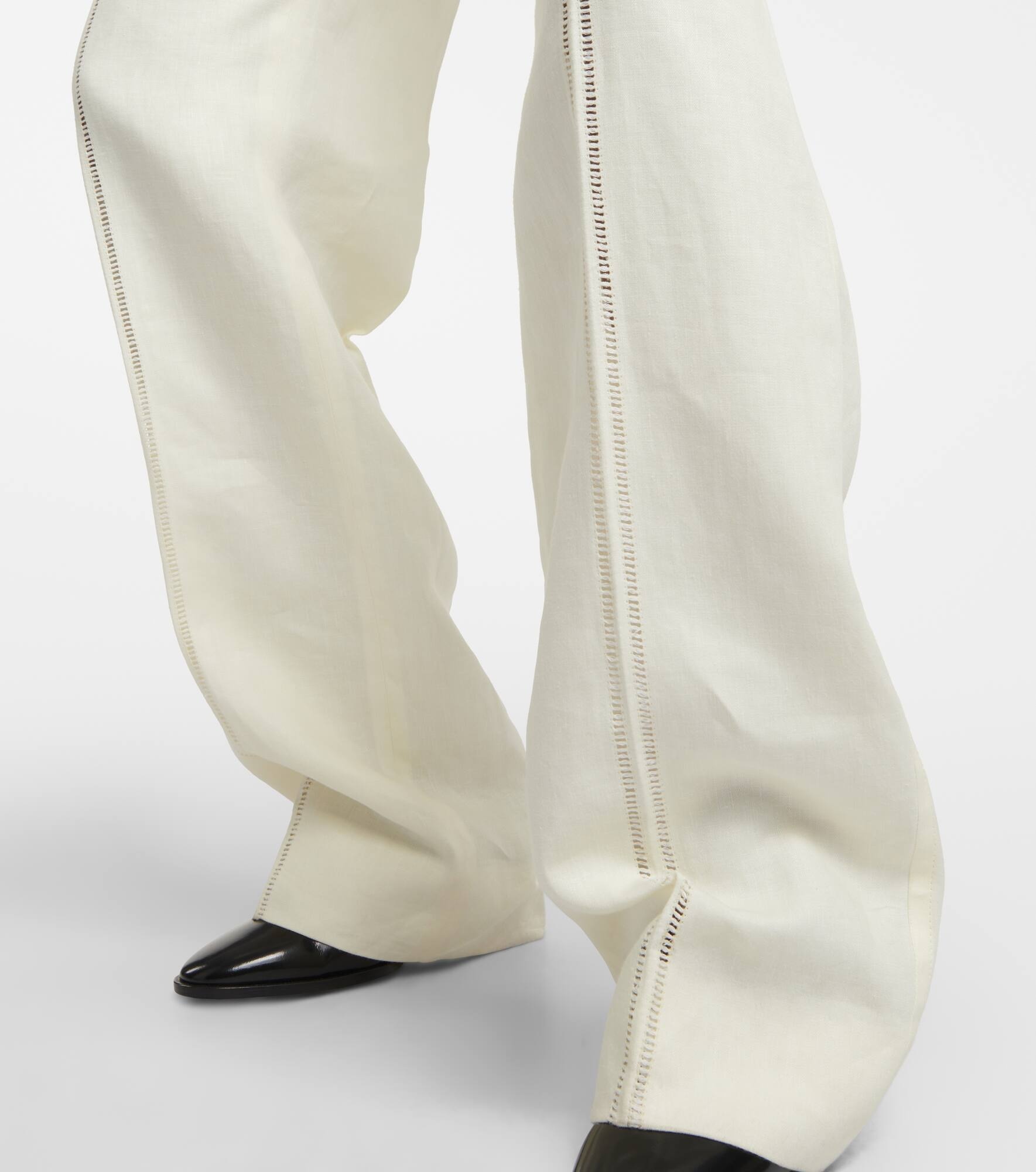 Linen straight pants - 6