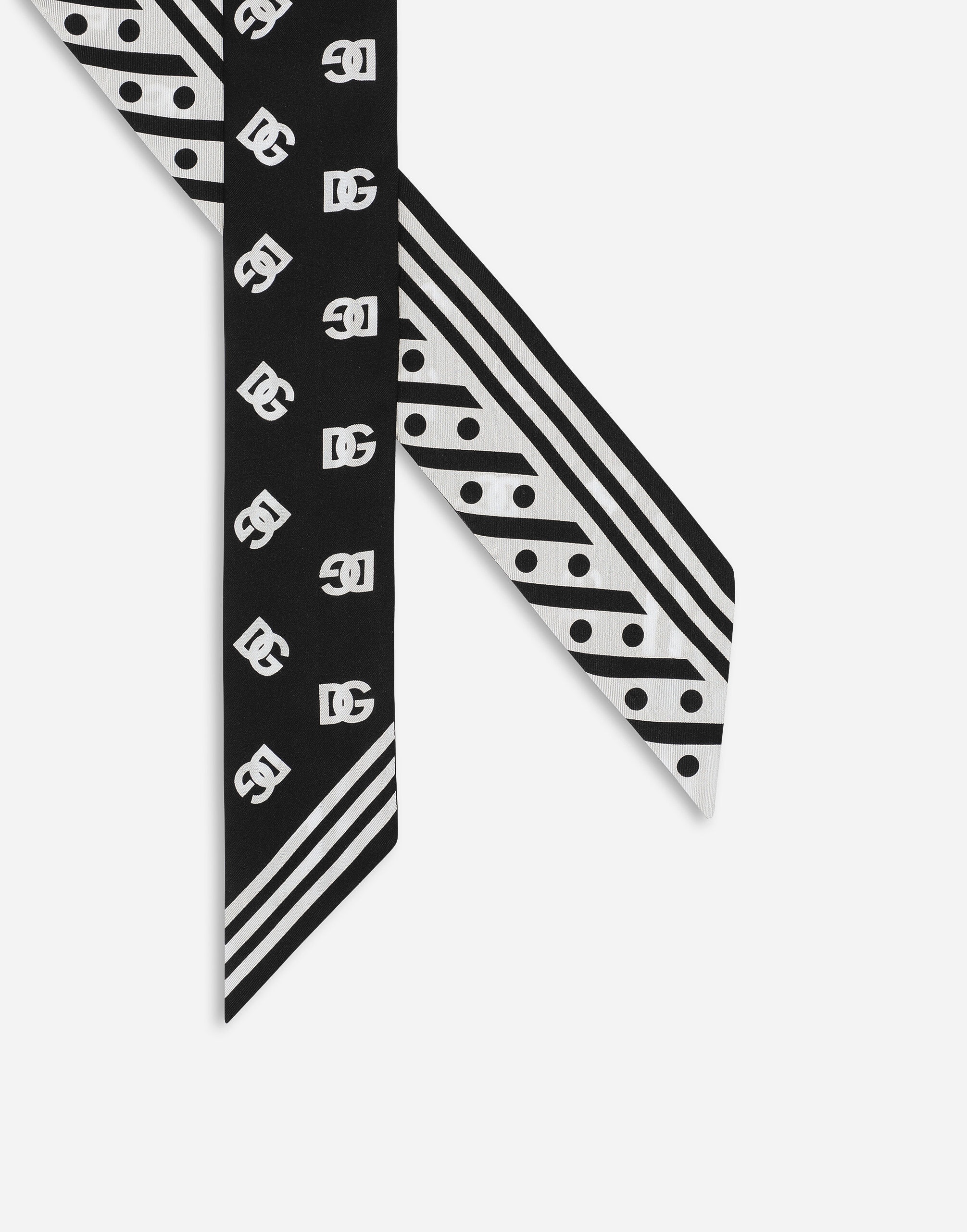 Twill headscarf with all-over DG logo print - 3