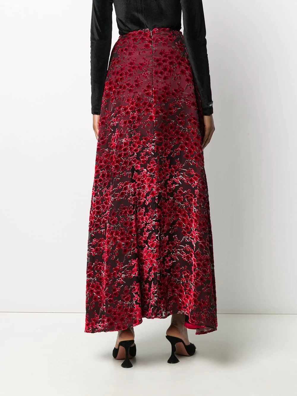 embroidered floral maxi skirt - 4