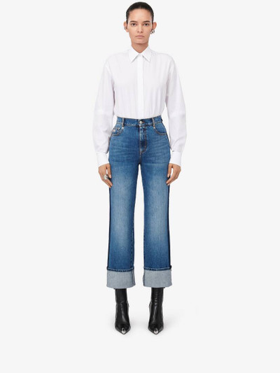 Alexander McQueen Women's Baggy Boyfriend Jeans in Washed Blue outlook